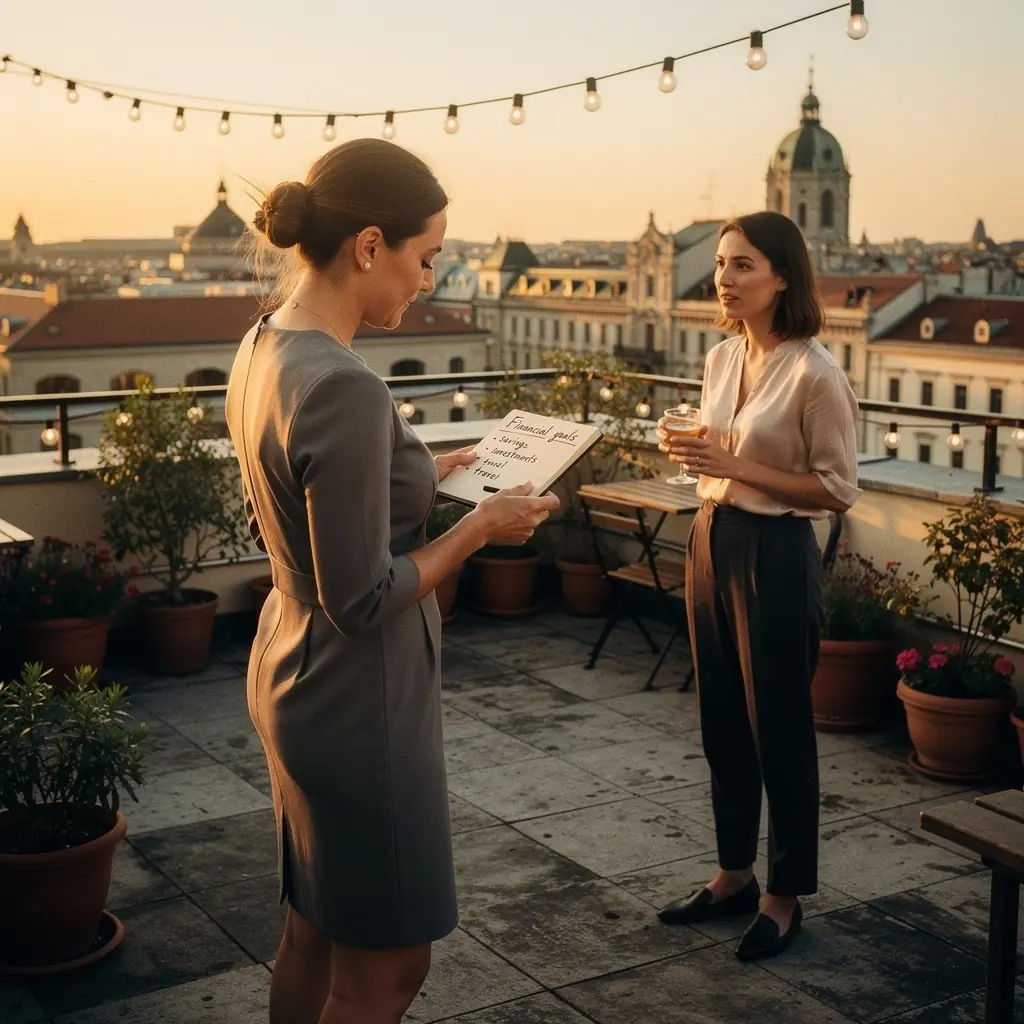 Pénzügyi tudatosságot növelő könyv borítója, színes illusztrációval.